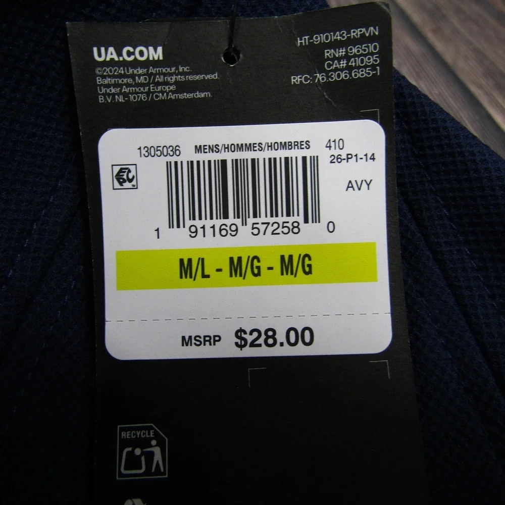 Under Armour NWT Mens‎ Hat Blitzing 3.0 Medium/Large Blue Fitted Golf Athletic
